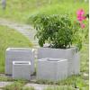 ΣΕΤ 4ΤΜΧ ΓΛΑΣΤΡΕΣ ΤΕΤΡΑΓΩΝΕΣ GARDENER HM4730 FIBERCLAY ΓΚΡΙ CEMENT 37x37x31.5Υεκ.
