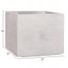 ΣΕΤ 4ΤΜΧ ΓΛΑΣΤΡΕΣ ΤΕΤΡΑΓΩΝΕΣ GARDENER HM4730 FIBERCLAY ΓΚΡΙ CEMENT 37x37x31.5Υεκ.
