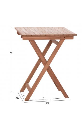 ΤΡΑΠΕΖΙ ΣΚΗΝΟΘΕΤΗ ΤΕΤΡΑΓΩΝΟ HEIDEL HM18121 ΞΥΛΟ TEAK--ΦΥΣΙΚΟ 60x60x75Υεκ.