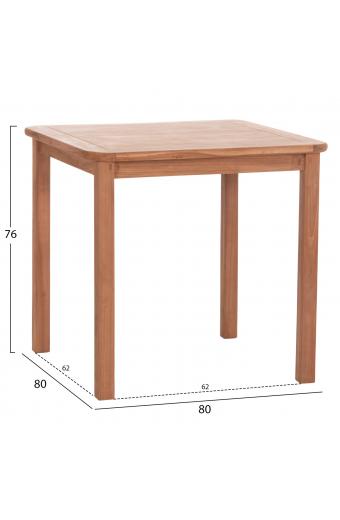 ΤΡΑΠΕΖΙ ΤΕΤΡΑΓΩΝΟ PRESSCOT HM18122 ΞΥΛΟ TEAK--ΦΥΣΙΚΟ 80x80x76Υεκ.