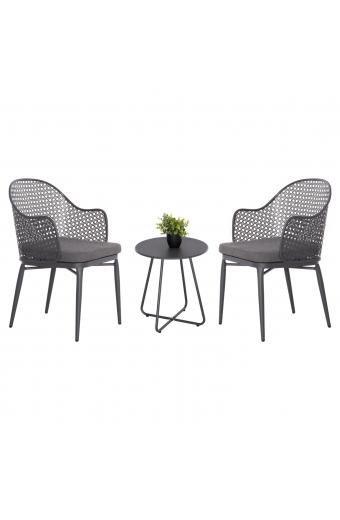 ΣΕΤ LOUNGE 3TMX ΕΞ.ΧΩΡΟΥ OREGO HM21107.01 ΑΛΟΥΜΙΝΙΟ & ΜΕΤΑΛΛΟ ΣΕ ΣΚΟΥΡΟ ΓΚΡΙ