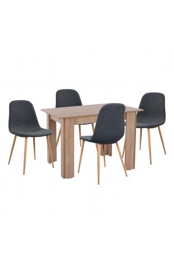 ΣΕΤ ΤΡΑΠΕΖΑΡΙΑΣ 5ΤΜΧ KELVIN HM21116 ΤΡΑΠΕΖΙ ΜΕ ΚΑΡΕΚΛΕΣ ΜΕΤΑΛΛΙΚΕΣ ΜΕ ΥΦΑΣΜΑ
