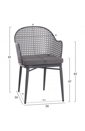 ΣΕΤ LOUNGE 3TMX ΕΞ.ΧΩΡΟΥ OREGO HM21106.01 ΑΛΟΥΜΙΝΙΟ ΣΕ ΣΚΟΥΡΟ ΓΚΡΙ