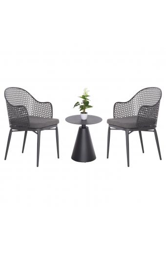ΣΕΤ LOUNGE 3TMX ΕΞ.ΧΩΡΟΥ OREGO HM21106.01 ΑΛΟΥΜΙΝΙΟ ΣΕ ΣΚΟΥΡΟ ΓΚΡΙ