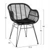 ΣΕΤ ΤΡΑΠΕΖΑΡΙΑΣ 3ΤΜΧ HM11871 ΜΕΤΑΛΛΟ & RATTAN ΣΕ ΜΑΥΡΟ ΧΡΩΜΑ