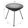 ΣΕΤ ΤΡΑΠΕΖΑΡΙΑΣ 3ΤΜΧ HM11871 ΜΕΤΑΛΛΟ & RATTAN ΣΕ ΜΑΥΡΟ ΧΡΩΜΑ