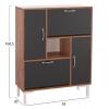 ΠΑΠΟΥΤΣΟΘΗΚΗ MEDY HM18187.02 ΜΕΛΑΜΙΝΗ ΣΕ ΦΥΣΙΚΟ & ΑΝΘΡΑΚΙ-ΜΑΥΡΑ ΠΟΔΙΑ 85x30x108.5Υεκ