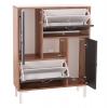 ΠΑΠΟΥΤΣΟΘΗΚΗ MEDY HM18187.02 ΜΕΛΑΜΙΝΗ ΣΕ ΦΥΣΙΚΟ & ΑΝΘΡΑΚΙ-ΜΑΥΡΑ ΠΟΔΙΑ 85x30x108.5Υεκ