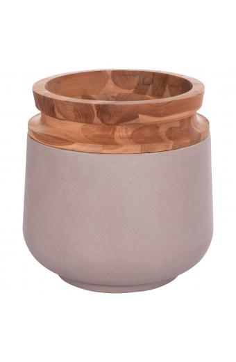 ΔΙΑΚΟΣΜΗΤΙΚΟ ΒΑΖΟ ΔΑΠΕΔΟΥ LINTER HM4662.05L FIBER CEMENT ΓΚΡΙ ΜΑΤ--ΞΥΛΟ ΤΕΑΚ Φ41x47Υεκ