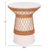 ΒΟΗΘΗΤΙΚΟ ΤΡΑΠΕΖΙ ΣΤΡΟΓΓΥΛΟ DELIA HM18167.02 FIBER CEMENT ΛΕΥΚΟ & RATTAN Φ40x45Υεκ