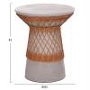ΒΟΗΘΗΤΙΚΟ ΤΡΑΠΕΖΙ ΣΤΡΟΓΓΥΛΟ DELIA HM18167.03 FIBER CEMENT ΓΚΡΙ & RATTAN Φ40x45Υεκ