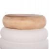 ΤΡΑΠΕΖΙ ΒΟΗΘΗΤΙΚΟ PUFFAT HM18172.02 FIBER CEMENT ΛΕΥΚΟ- ΞΥΛΟ TEAK TOP Φ45x46Υεκ.