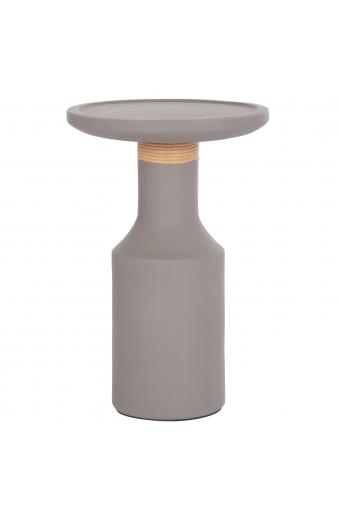 ΒΟΗΘΗΤΙΚΟ ΤΡΑΠΕΖΙ TRED(T) HM18169.03 FIBER CEMENT ΓΚΡΙ-ΦΥΣΙΚΟ RATTAN--Φ40x61Υεκ.