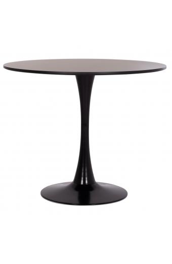 ΤΡΑΠΕΖΙ ΣΤΡΟΓΓΥΛΟ BROLIN HM18141.02 MDF TOP-ΒΑΣΗ ΜΕΤΑΛΛΙΚΗ--ΜΑΥΡΟ Φ90x73Υεκ
