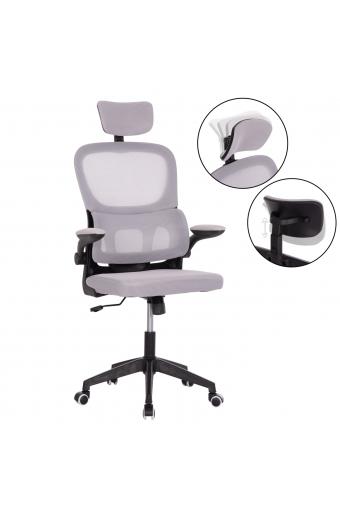 ΚΑΡΕΚΛΑ ΓΡΑΦΕΙΟΥ BASTON HM18236.02 ΓΚΡΙ MESH & ΜΑΥΡΟ PP ΣΚΕΛΕΤΟΣ 64x60x127Υεκ.