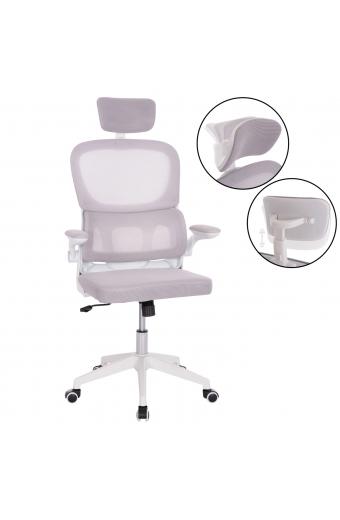 ΚΑΡΕΚΛΑ ΓΡΑΦΕΙΟΥ BASTON HM18236.03 ΓΚΡΙ MESH & ΛΕΥΚΟΣ PP ΣΚΕΛΕΤΟΣ 64x60x127Υεκ.