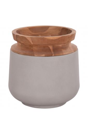 ΔΙΑΚΟΣΜΗΤΙΚΟ ΒΑΖΟ ΔΑΠΕΔΟΥ LINTER HM4662.03L FIBER CEMENT ΓΚΡΙ--ΞΥΛΟ ΤΕΑΚ Φ41x47Υ