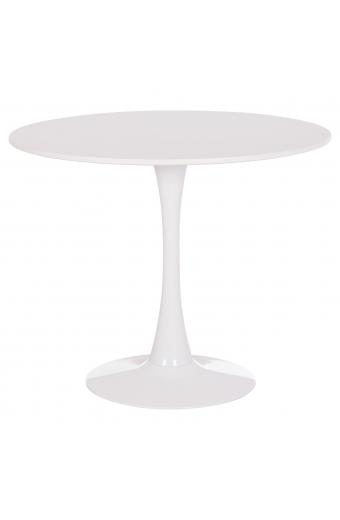 ΤΡΑΠΕΖΙ ΣΤΡΟΓΓΥΛΟ BROLIN HM18141.01 MDF TOP-ΒΑΣΗ ΜΕΤΑΛΛΙΚΗ--ΛΕΥΚΟ Φ90x73Υεκ