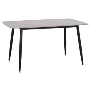 ΤΡΑΠΕΖΙ RAVEN HM18149.13 ΚΕΡΑΜΙΚΟ TOP ΓΚΡΙ ΜΑΡΜΑΡΟ-ΜΑΥΡΟ ΜΕΤΑΛΛΟ 140x80x74Υεκ.