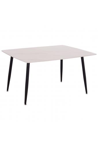 ΤΡΑΠΕΖΙ RAVEN HM18149.01 ΚΕΡΑΜΙΚΟ TOP ΜΕ ΟΨΗ ΛΕΥΚΟ ΜΑΡΜΑΡΟ 140x80x74Υεκ.