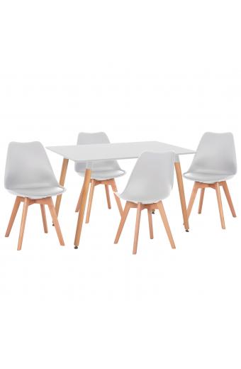 ΣΕΤ ΤΡΑΠΕΖΑΡΙΑΣ 5ΤΜΧ VEGAS HM21184 MDF TOP ΣΕ ΛΕΥΚΟ--ΠΟΔΙΑ ΟΞΙΑΣ