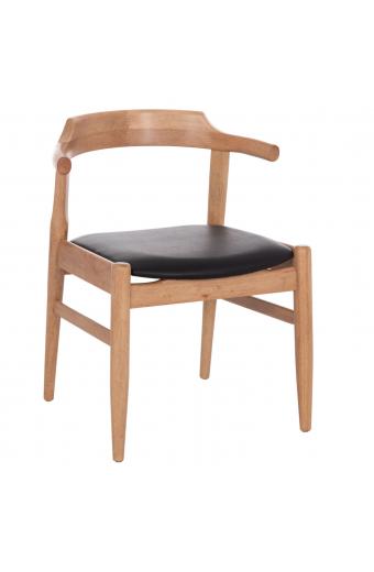 ΠΟΛΥΘΡΟΝΑ CERSEI HM9946.01 RUBBERWOOD ΣΕ LIGHT OAK & PU ΣΕ ΜΑΥΡΟ 57x53x72Υεκ
