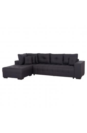 ΓΩΝΙΑΚΟΣ ΚΑΝΑΠΕΣ-ΚΡΕΒΑΤΙ ΜΕ ΑΠΟΘ.ΧΩΡΟ TRENDSTON HM3302.01L ΓΚΡΙ ΥΦΑΣΜΑ 298x177x95Υεκ