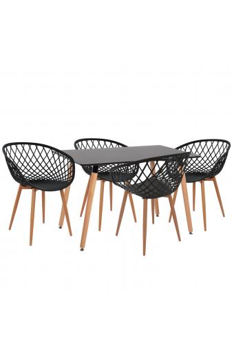 ΣΕΤ ΤΡΑΠΕΖΑΡΙΑΣ 5ΤΜΧ ARIADNE HM21174 MDF TOP & ΠΟΛΥΠΡΟΠΥΛΕΝΙΟ ΣΕ ΜΑΥΡΟ