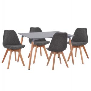 ΣΕΤ ΤΡΑΠΕΖΑΡΙΑΣ 5ΤΜΧ VEGAS HM21177 MDF TOP ΣΕ ΓΚΡΙ--ΥΦΑΣΜΑ ΣΕ ΓΚΡΙ
