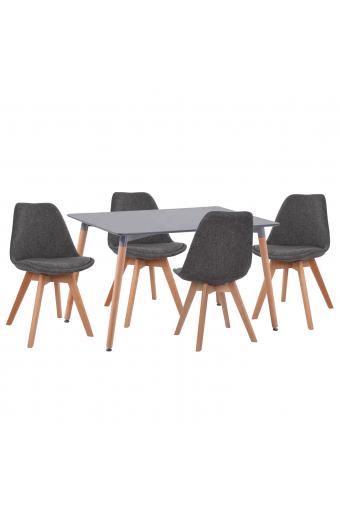 ΣΕΤ ΤΡΑΠΕΖΑΡΙΑΣ 5ΤΜΧ VEGAS HM21177 MDF TOP ΣΕ ΓΚΡΙ--ΥΦΑΣΜΑ ΣΕ ΓΚΡΙ