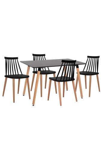 ΣΕΤ ΤΡΑΠΕΖΑΡΙΑΣ 5ΤΜΧ MINIMAL HM21178 MDF TOP ΣΕ ΜΑΥΡΟ-ΣΚΕΛΕΤΟΣ ΣΕ ΦΥΣΙΚΟ ΞΥΛΟΥ
