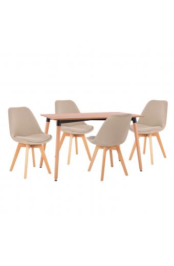 ΣΕΤ ΤΡΑΠΕΖΑΡΙΑΣ 5ΤΜΧ VEGAS HM21180 MDF TOP ΣΕ ΦΥΣΙΚΟ--ΥΦΑΣΜΑ ΜΠΕΖ