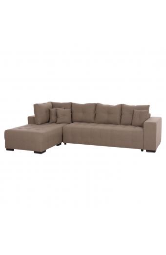 ΓΩΝΙΑΚΟΣ ΚΑΝΑΠΕΣ-ΚΡΕΒΑΤΙ ΜΕ ΑΠΟΘ.ΧΩΡΟ TRENDSTON HM3302.03L ΜΠΕΖ ΥΦΑΣΜΑ 298x177x95Υεκ