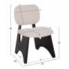 ΚΑΡΕΚΛΑ ΤΡΑΠΕΖΑΡΙΑΣ BELLISI HM18248.02 ΕΚΡΟΥ ΥΦΑΣΜΑ-PLYWOOD ΣΕ ΜΑΥΡΟ 53x56x78Υεκ.