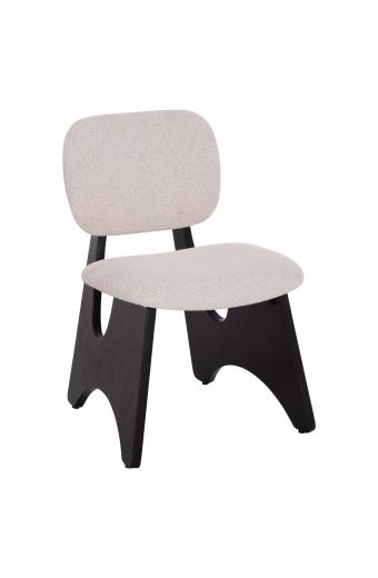 ΚΑΡΕΚΛΑ ΤΡΑΠΕΖΑΡΙΑΣ BELLISI HM18248.02 ΕΚΡΟΥ ΥΦΑΣΜΑ-PLYWOOD ΣΕ ΜΑΥΡΟ 53x56x78Υεκ.