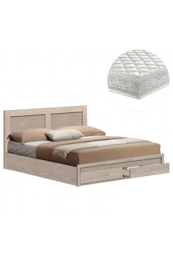 ΚΡΕΒΑΤΙ ΔΙΠΛΟ ΜΕ ΣΥΡΤΑΡΙΑ & ΣΤΡΩΜΑ CAPRI HM21169 ΜΕΛΑΜΙΝΗ SONAMA--ΓΙΑ 150x200εκ