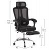 ΚΑΡΕΚΛΑ ΓΡΑΦΕΙΟΥ BARNET HM18258.01 ΜΑΥΡΟ MESH-ΜΑΥΡΟΣ ΣΚΕΛΕΤΟΣ NYLON 61x62x123Υ