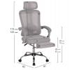 ΚΑΡΕΚΛΑ ΓΡΑΦΕΙΟΥ BARNET HM18258.02 ΓΚΡΙ MESH-ΓΚΡΙ ΣΚΕΛΕΤΟΣ NYLON 61x62x123Υ
