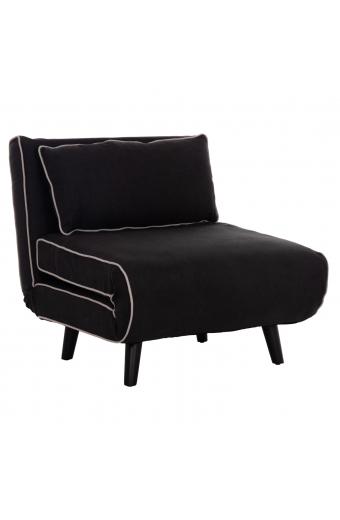 ΠΟΛΥΘΡΟΝΑ ΚΡΕΒΑΤΙ BRAXTON HM8425.03 ΜΑΥΡΟ ΥΦΑΣΜΑ 78x88x78Υεκ.