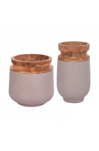ΔΙΑΚΟΣΜΗΤΙΚΑ ΒΑΖΑ ΔΑΠΕΔΟΥ 2ΤΜΧ LINTER HM21140.04 FIBER CEMENT TAUPE-ΞΥΛΟ ΤΕΑΚ 47Υ & 60Υεκ