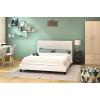 Κρεβάτι Nevil pakoworld 150x200 PU χρώμα λευκό ματ