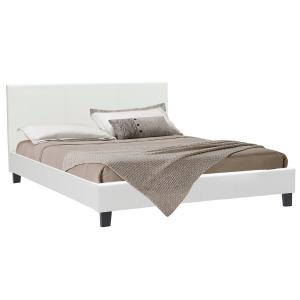 Κρεβάτι Nevil pakoworld 150x200 PU χρώμα λευκό ματ
