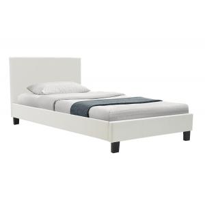 Κρεβάτι Nevil pakoworld 100x200 PU χρώμα λευκό ματ