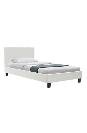 Κρεβάτι Nevil pakoworld 100x200 PU χρώμα λευκό ματ