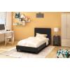 Κρεβάτι Nevil pakoworld 100x200 PU χρώμα μαύρο ματ