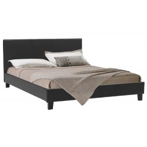 Κρεβάτι Nevil pakoworld 150x200 PU χρώμα μαύρο ματ