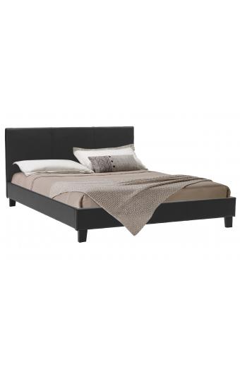 Κρεβάτι Nevil pakoworld 150x200 PU χρώμα μαύρο ματ