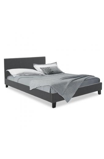 Κρεβάτι Nevil pakoworld 150x200 με ύφασμα χρώμα ανθρακί