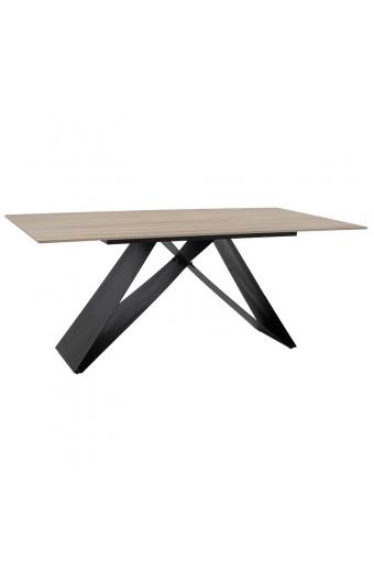 Τραπέζι Sabrina pakoworld sintered stone sonoma-μαύρο 180x90x75εκ