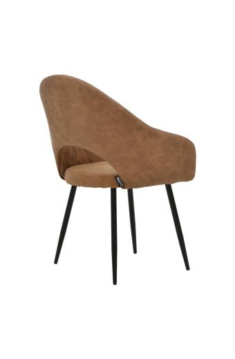 Πολυθρόνα Macie pakoworld ύφασμα καφέ antique-μαύρο 58x50x85εκ